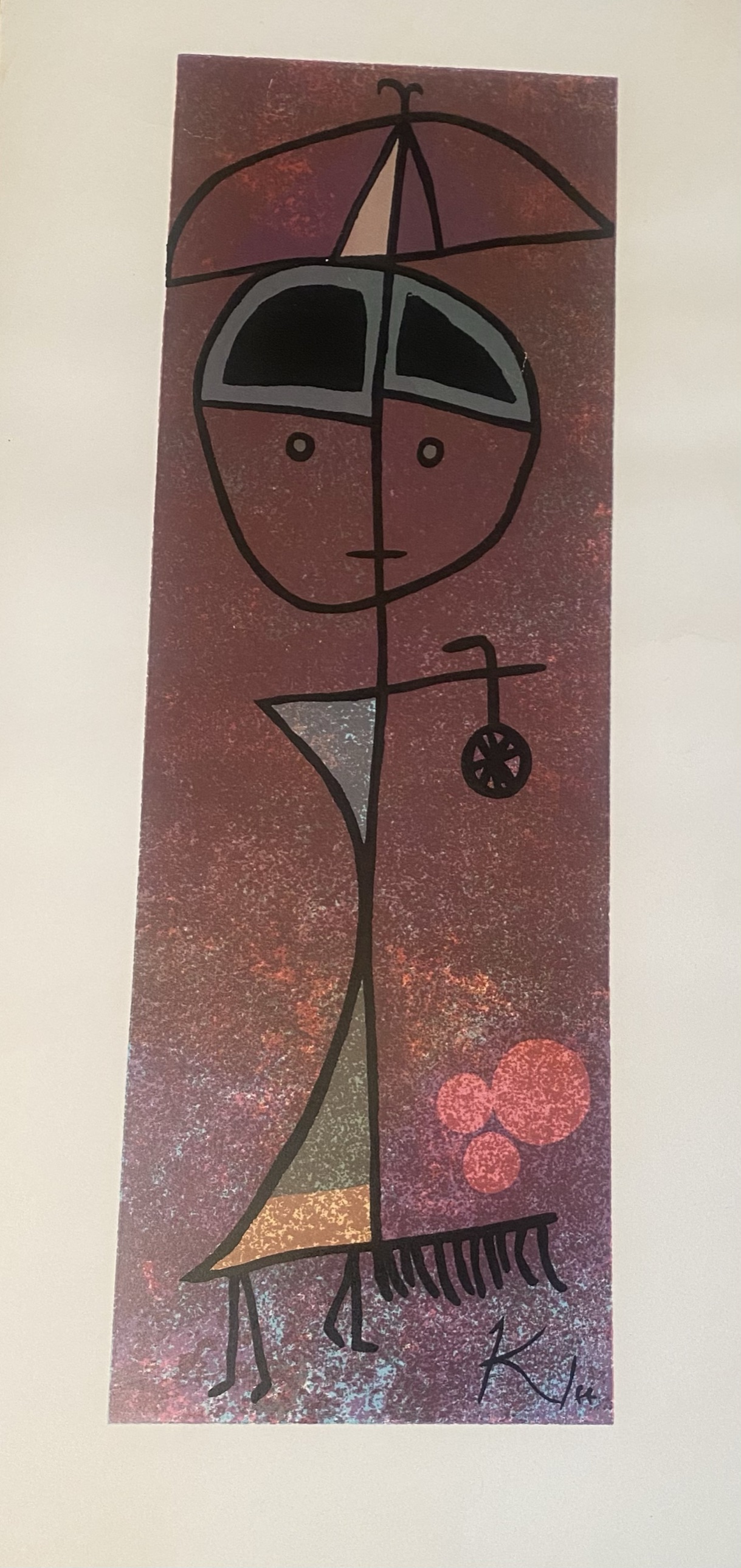 Paul Klee vintage silk screen print Figure - Image 2 of 3