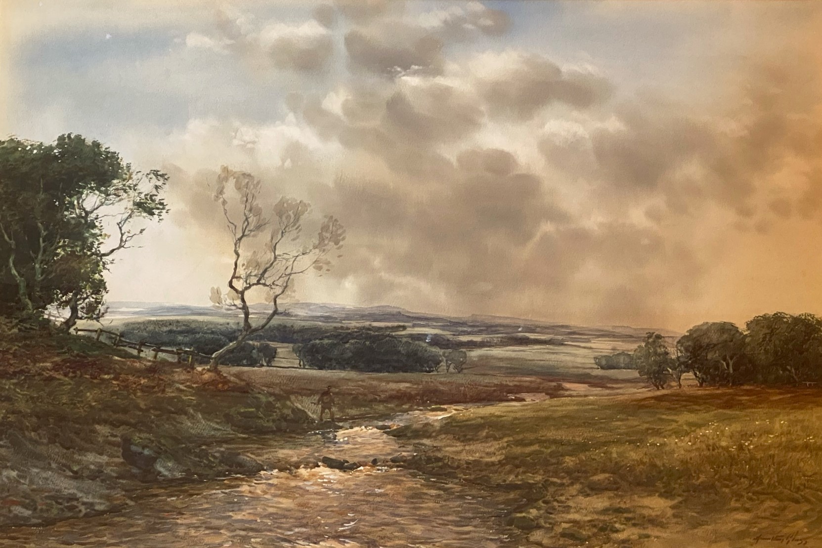 “On Salton water” East Lothian Large Signed watercolour John Hamilton Glass (Scottish, Fl. 1890-192