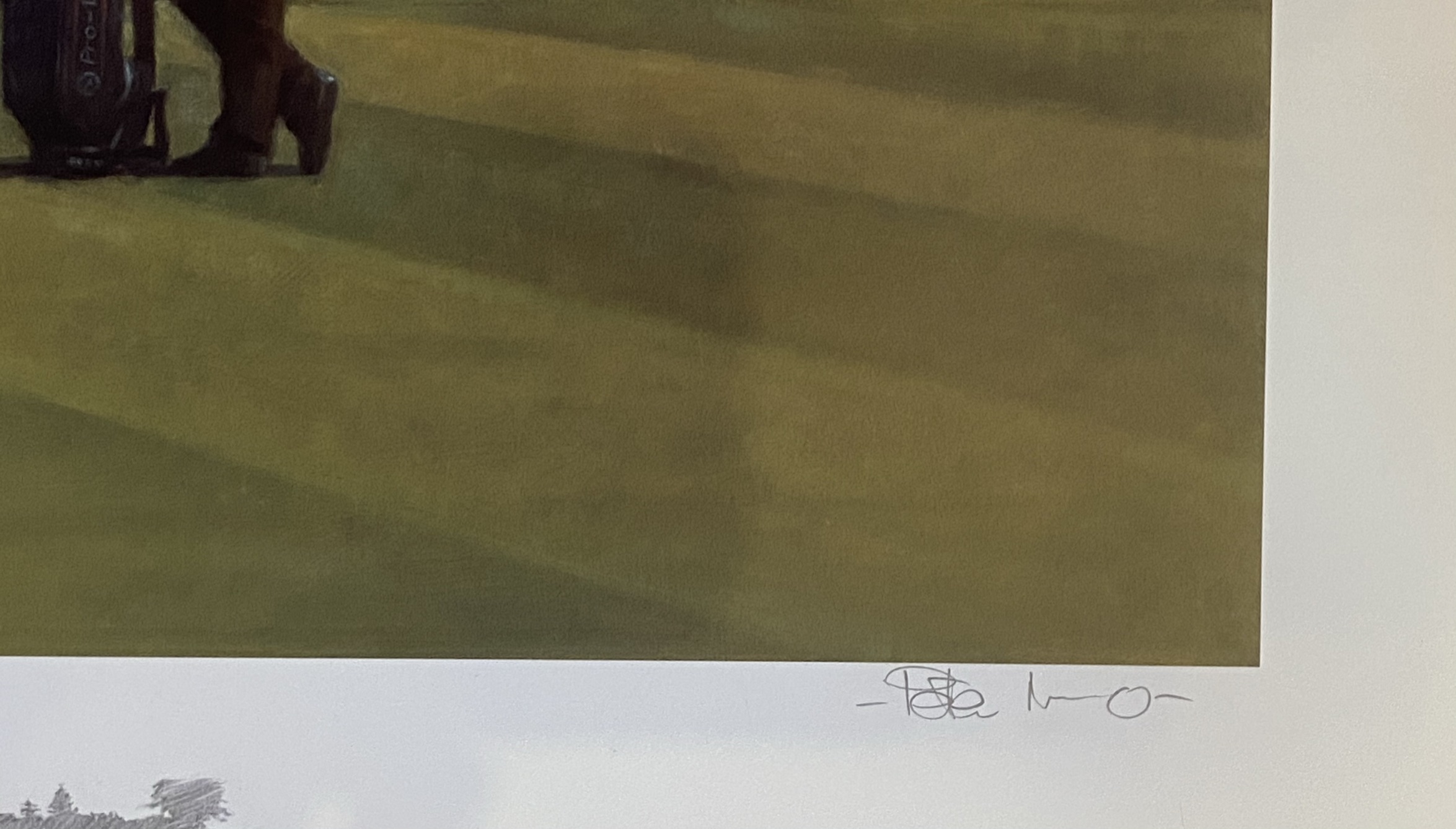 Belfrey 18th golfing print signed A/P by Scottish artist Peter Munro - Image 4 of 4