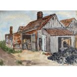 Watercolour signed G. M. Craig, (Gertrude Mary) Tile Works Dunshalt