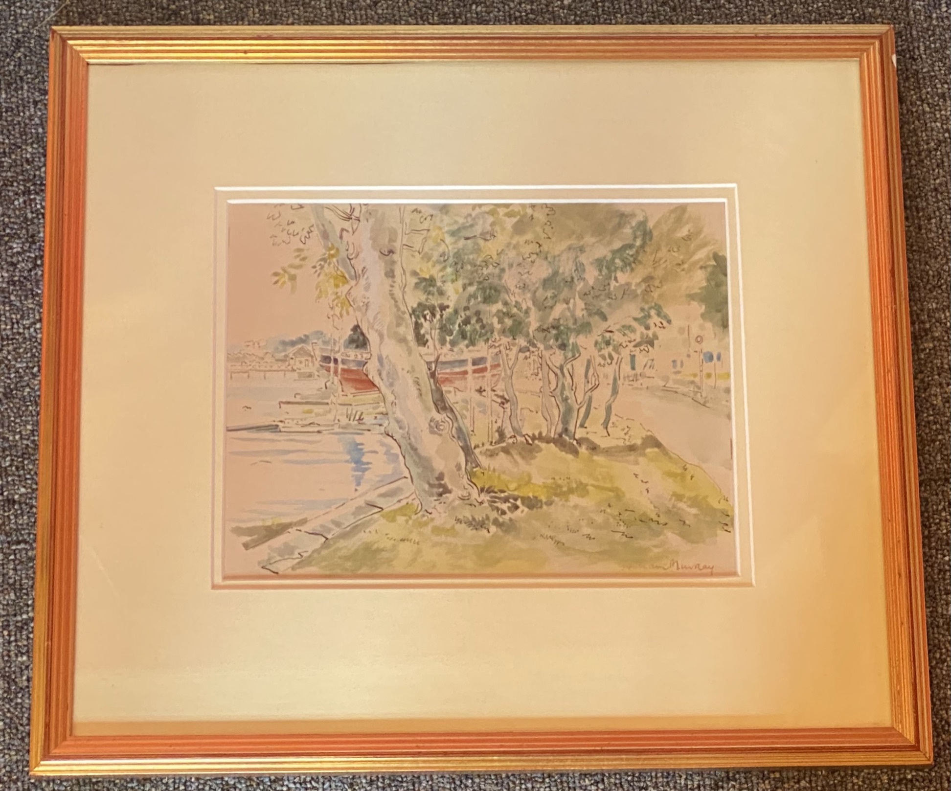 Graham Murray signed watercolour “inland waterway” - Image 4 of 4