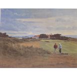 Port Marnock 18th Golfing print signed A/P by Scottish artist Peter Munro