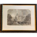 Antique print "Arrival of Prince & Princess of Wales at Dunrobin Castle" Sutherland