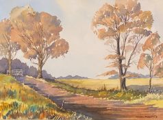 Martin W Prentice watercolour on paper “Lanarkshire farm track”