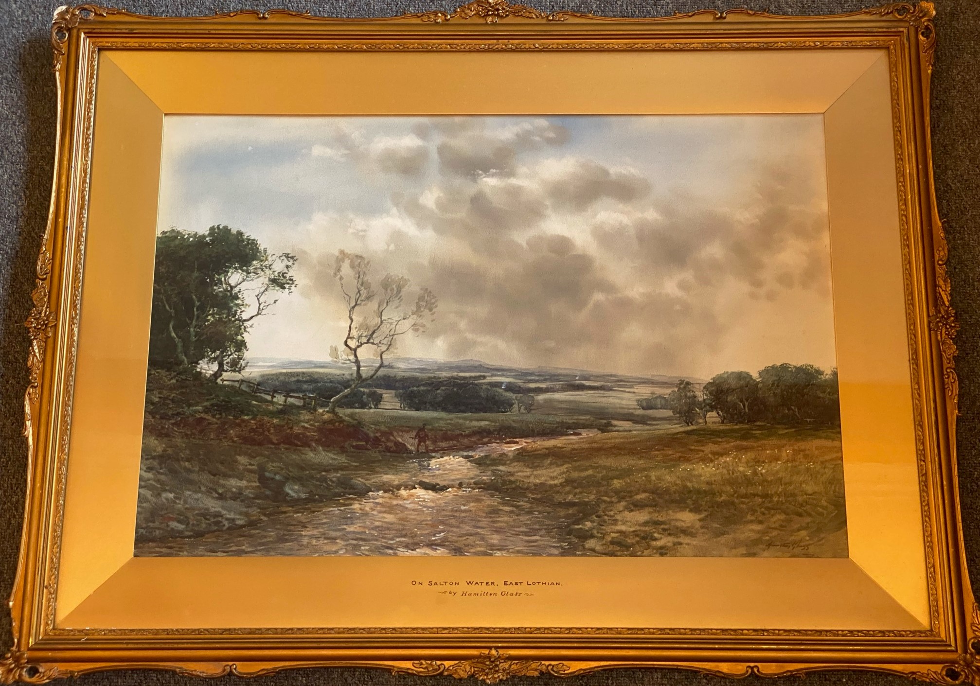 “On Salton water” East Lothian Large Signed watercolour John Hamilton Glass (Scottish, Fl. 1890-192 - Image 2 of 6