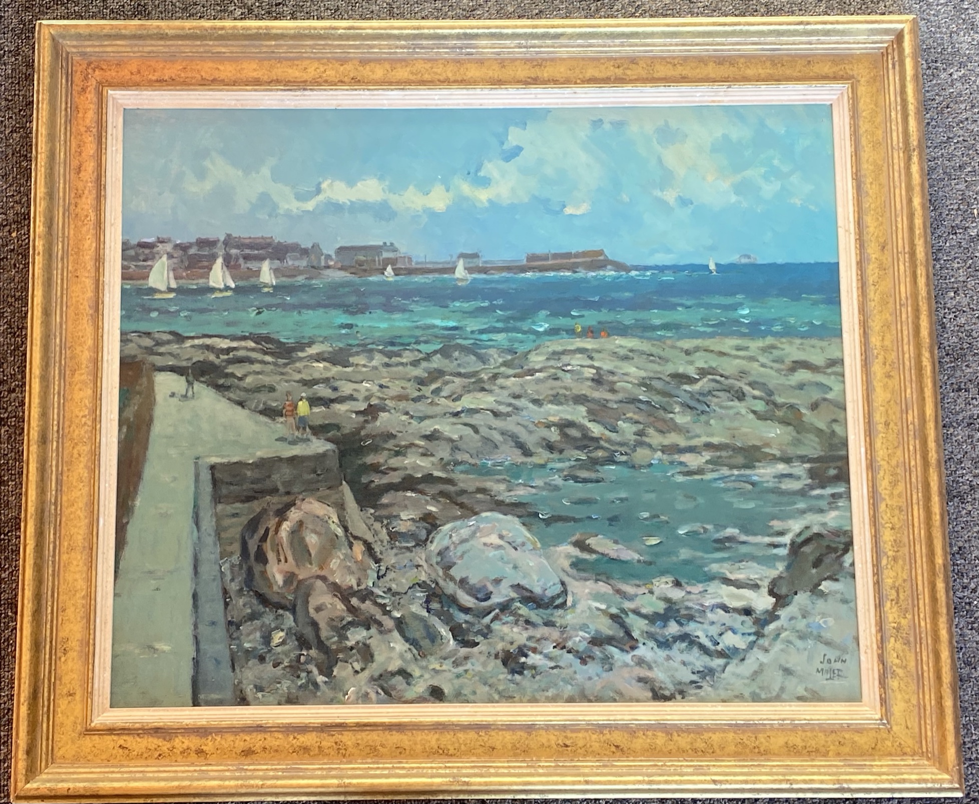 John Miller 1911-1975 Scottish RSW, ARSA, RSA, PRSW signed oil “Rothsay “ - Image 2 of 4