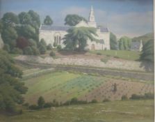 William Mathews 1185-1962 signed oil painting “Largo Church”