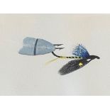 Original watercolour depicting a fishing fly