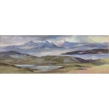 Tom Hovell Shanks RSW RGI PAI Watercolour Arran from Fairlie Moor
