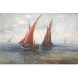 E C Pringle flourished 1880’s-1890’s Large Watercolour French shipping