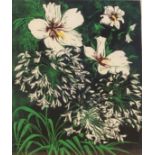 Sue Clark Limited edition screen print “agapanthus and hibiscus”