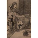 “Lady with Tortoise” unsigned engraving