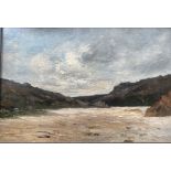 Oil painting Rocky shoreline attributed to William Alfred Gibson