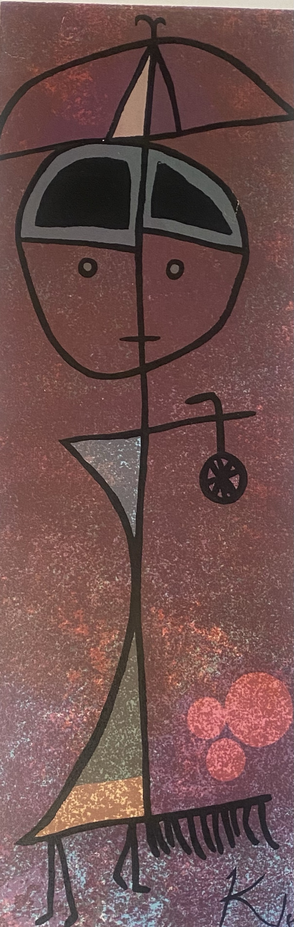 Paul Klee vintage silk screen print Figure