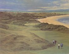Ballybunion old 11th golfing print signed A/P by Scottish artist Peter Munro