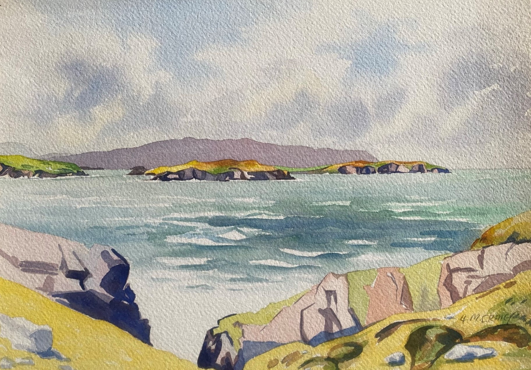 Watercolour signed G. M. Craig, (Gertrude Mary) Bettyhill, Scottish Highlands