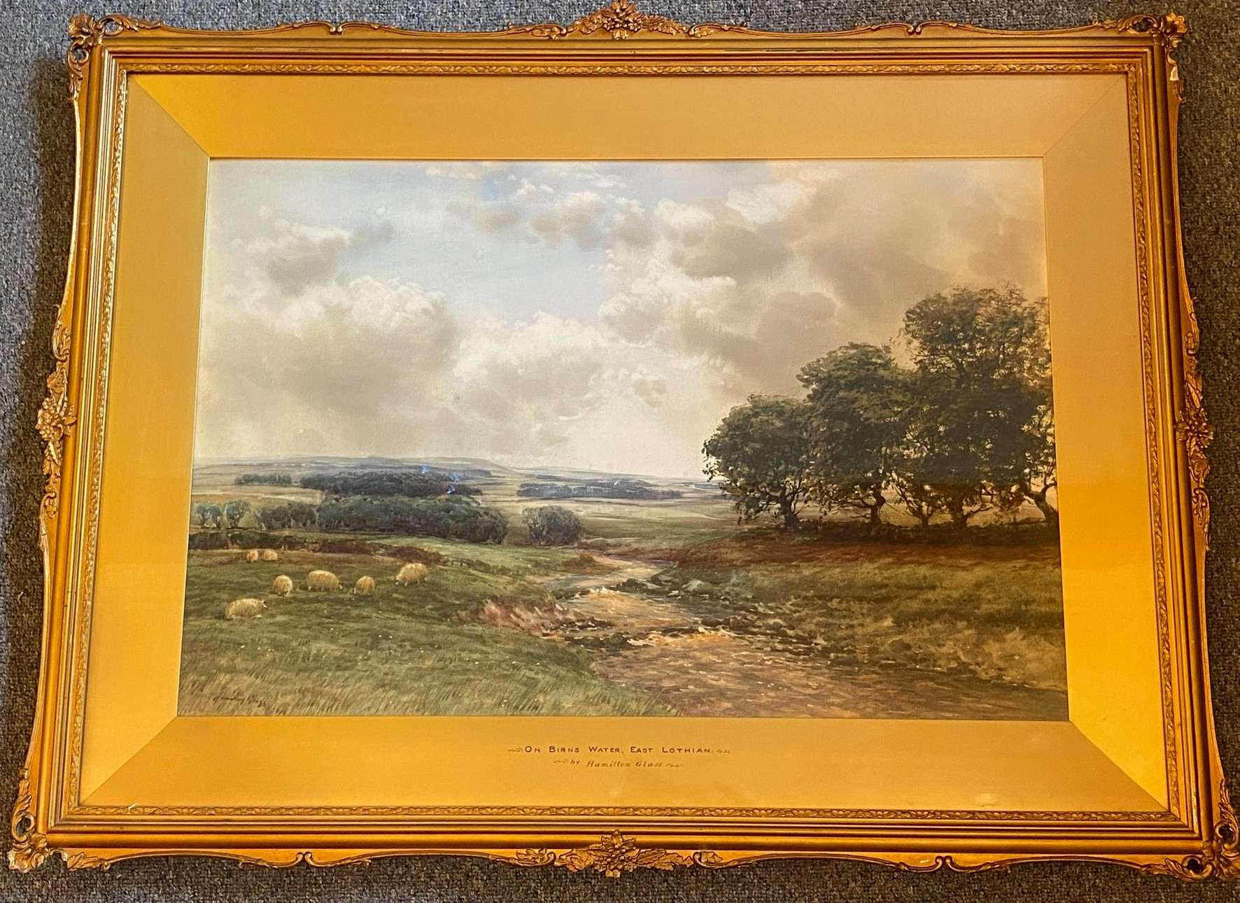 “On Birns water” East Lothian Large Signed watercolour John Hamilton Glass (Scottish, Fl. 1890-1925 - Image 2 of 6