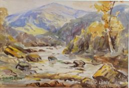 Albert Abram Gittleson (act.1911-1944). signed watercolour Scottish view “Pass O’ Leny”