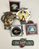 Collection of AA, Camping Club Car Badges Includes Cincinati Badge