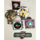 Collection of AA, Camping Club Car Badges Includes Cincinati Badge