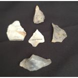 Antique Weapons 5 Stone Age Flint Arrow Heads