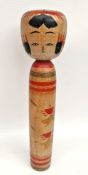 Japanese Kokeshi Doll Signed 10 Inches Tall