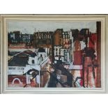 Vintage Painting Oil On Board City Tavistock Sreet WC2 Signed Hutchinson 1961