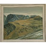 Vintage Framed Painting Oil on Canvas Landscape Bowfell Signed Hutchinson 1962