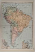 Antique Map 1899 G. W Bacon & Co South America