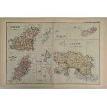 Antique Map 1899 G. W Bacon & Co I. O. Man & Channel Islands