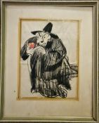 Vintage Naïve Framed Art Sketch of Witch From Snow White