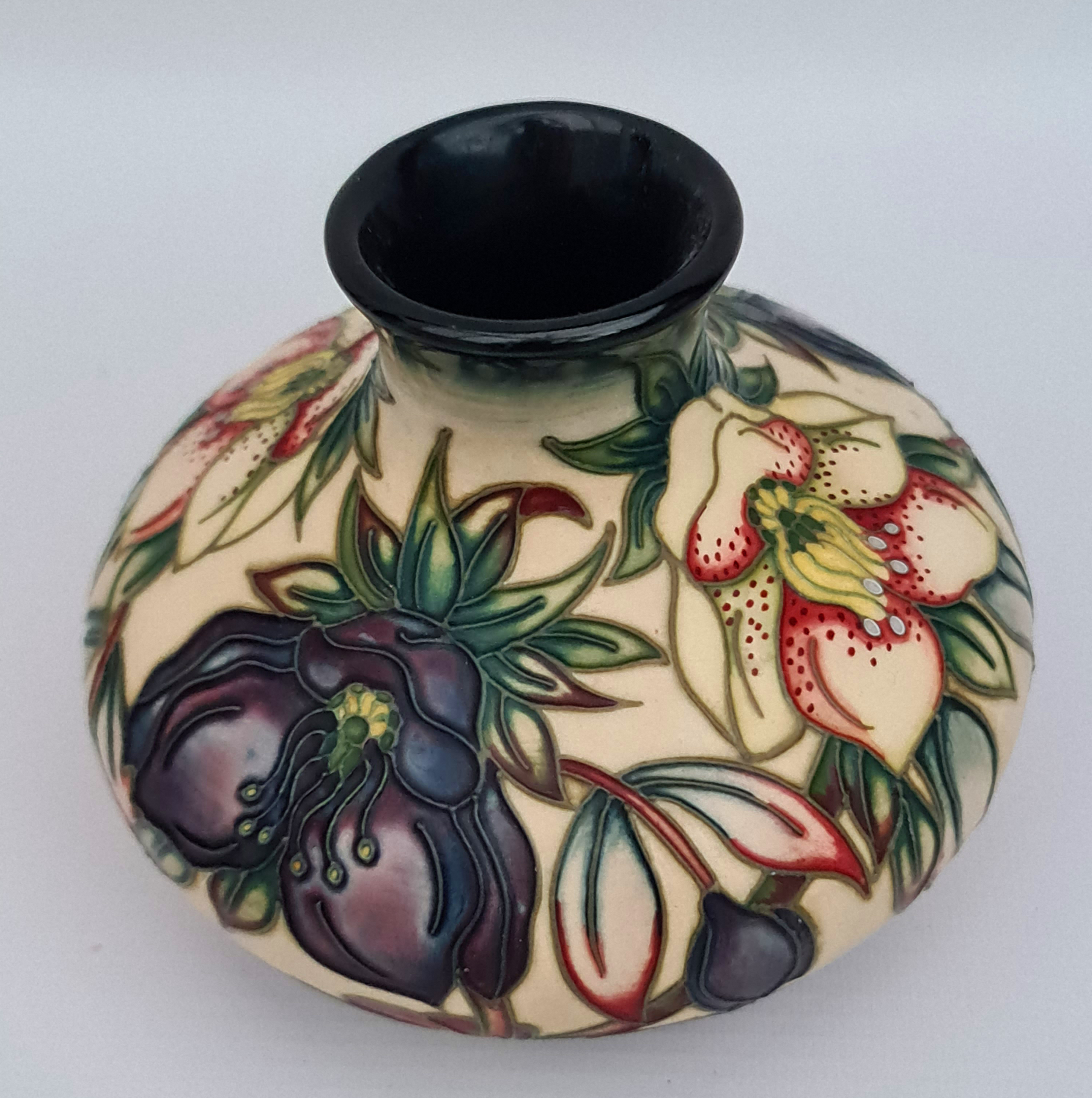 Vintage Moorcroft Pottery Vase 6" x 3" tall