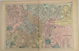 Antique Map 1899 G. W Bacon & Co Plan of Sheffield