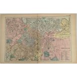 Antique Map 1899 G. W Bacon & Co Plan of Sheffield