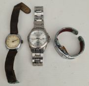 Vintage Wrist Watches Includes Seiko Kinetic Ingersoll Crown & 1 Other