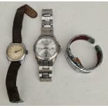 Vintage Wrist Watches Includes Seiko Kinetic Ingersoll Crown & 1 Other