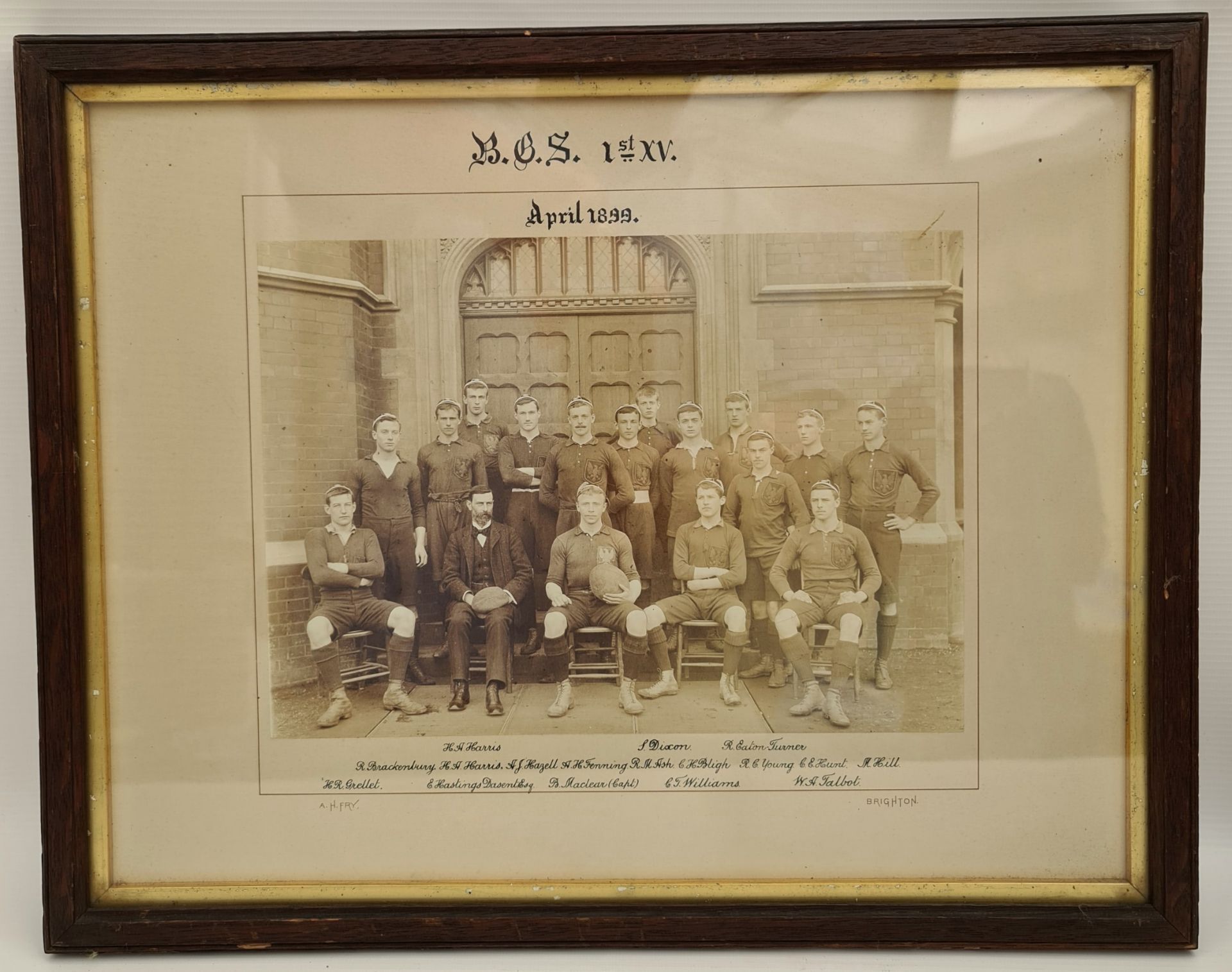 Antique BCS Rugby 1st IV Rugby Photograph Picture 1899