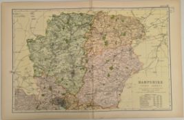 Antique Map 1899 G. W Bacon & Co Hampshire North