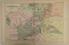 Antique Map 1899 G. W Bacon & Co Plan of Tunbridge Wells