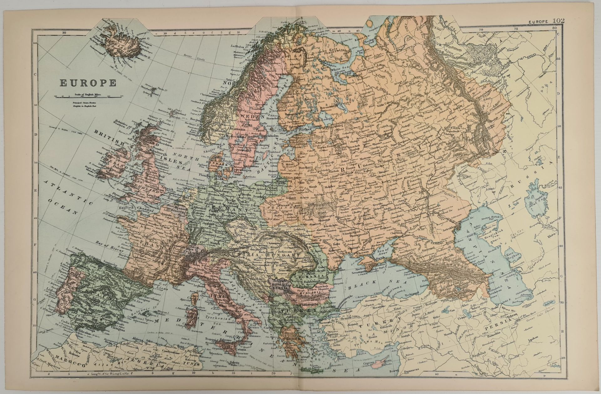 Antique Map 1899 G. W Bacon & Co Europe
