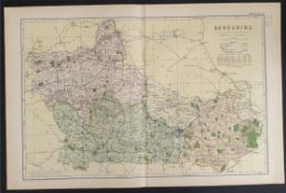 Antique Map Berkshire 1899 G. W Bacon & Co.