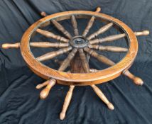 Vintage Retro Ships Wheel Coffee Table c1970's