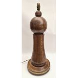 Vintage Large Oak Table Lamp In Shape of a Light House