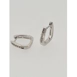 18ct white gold diamond set hinged earrings