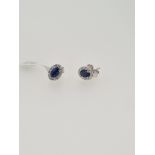 18ct white gold sapphie and diamond stud earrings