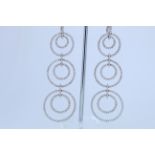 18ct Hallmarked Diamond Set Drop Earrings