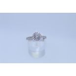 Platinum Hallmark Diamond Set Ring