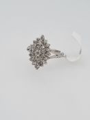 18ct white gold diamond cluster ring