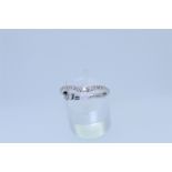 9k White Gold Diamond Set Gentle Wishbone Ring