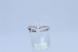 9k White Gold Diamond Set Gentle Wishbone Ring
